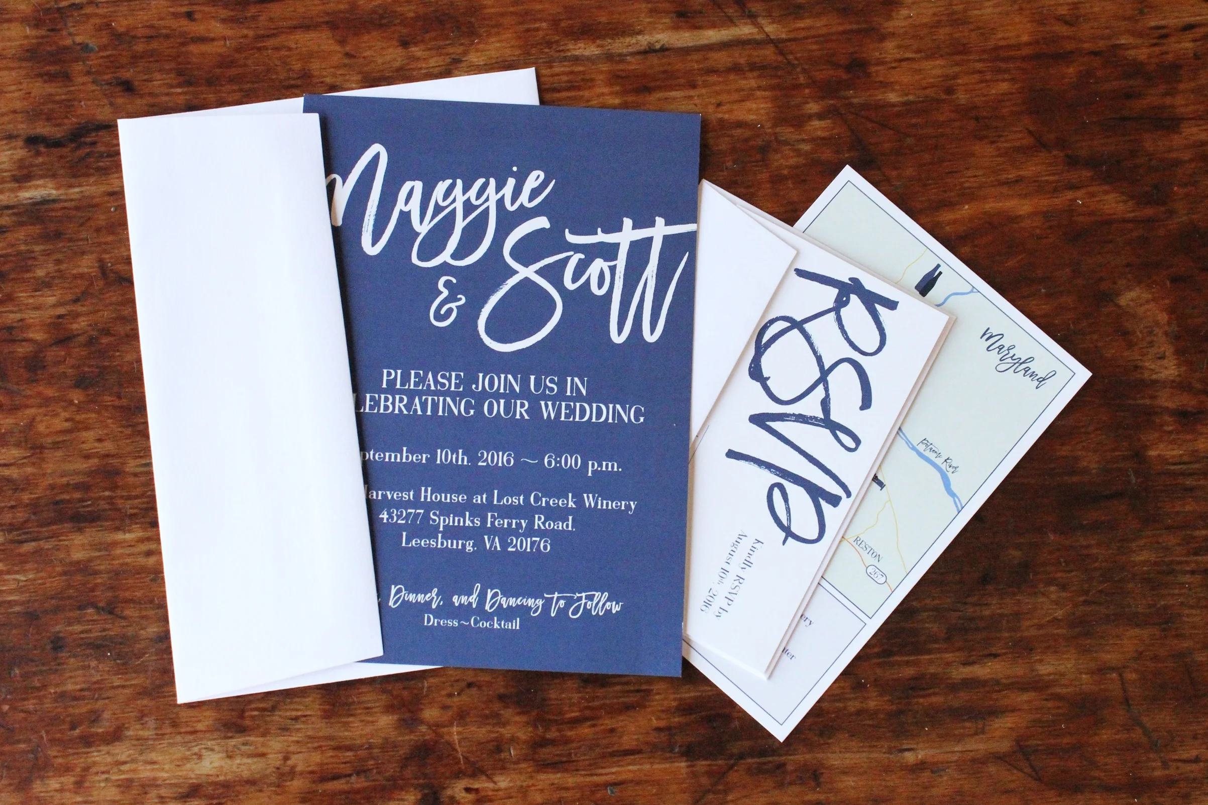   maggie &amp; scott | envelope contents  