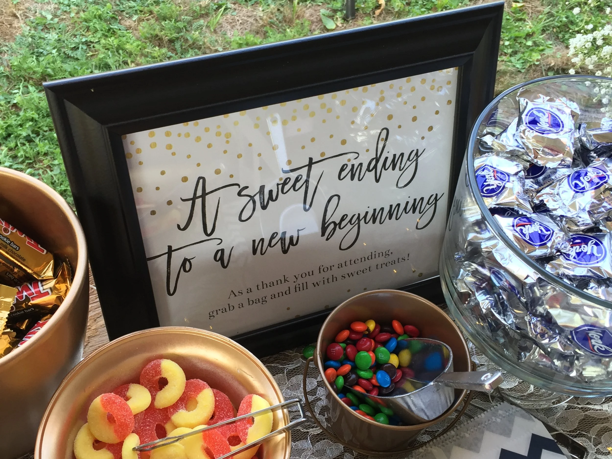   jen &amp; carson | dessert table sign  