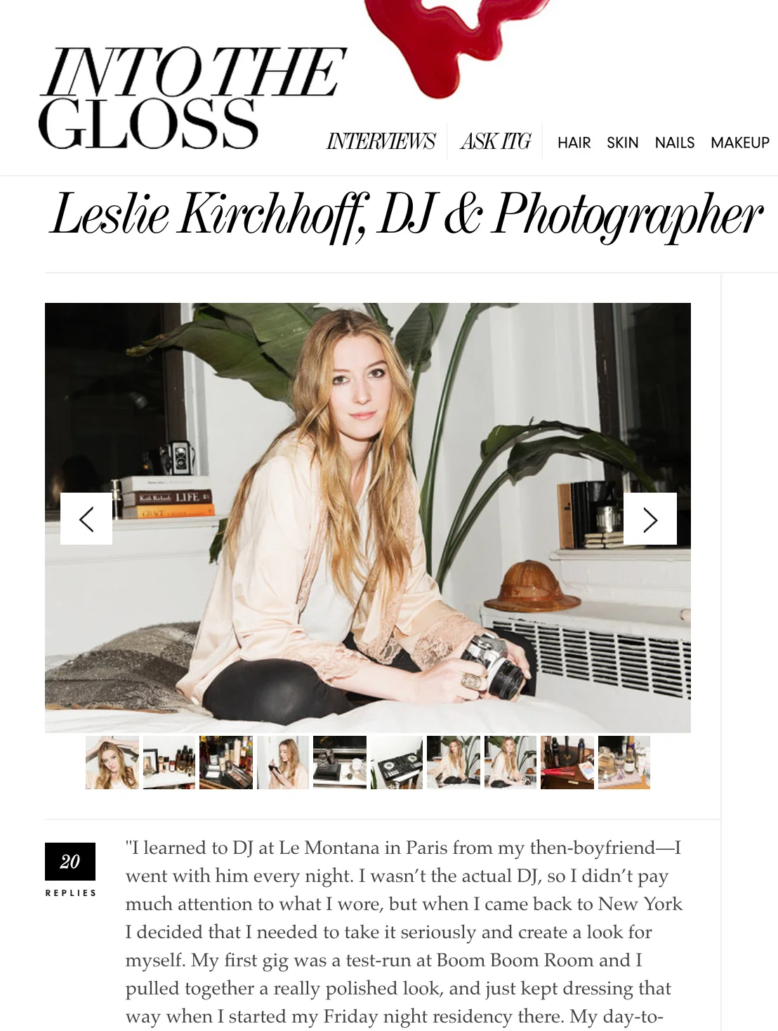 http://intothegloss.com/2014/11/leslie-kirchhoff-dj-photographer/