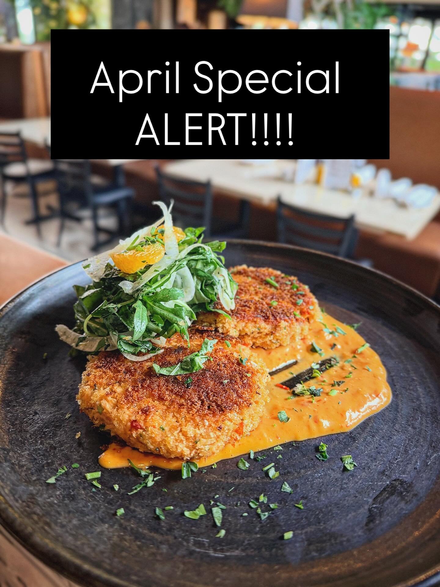 New appetizer special at Toscano starting April 1st!
Crispy salmon cake, a bold swipe of Calabrian chile aioli, and a bright orange&ndash;fennel arugula salad to bring it all together.

Rich, zesty, and just the right amount of heat&mdash;this one hi