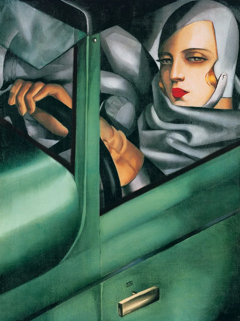 Tamara de Lempicka. Self Portrait in a Green Bugatti , 1929