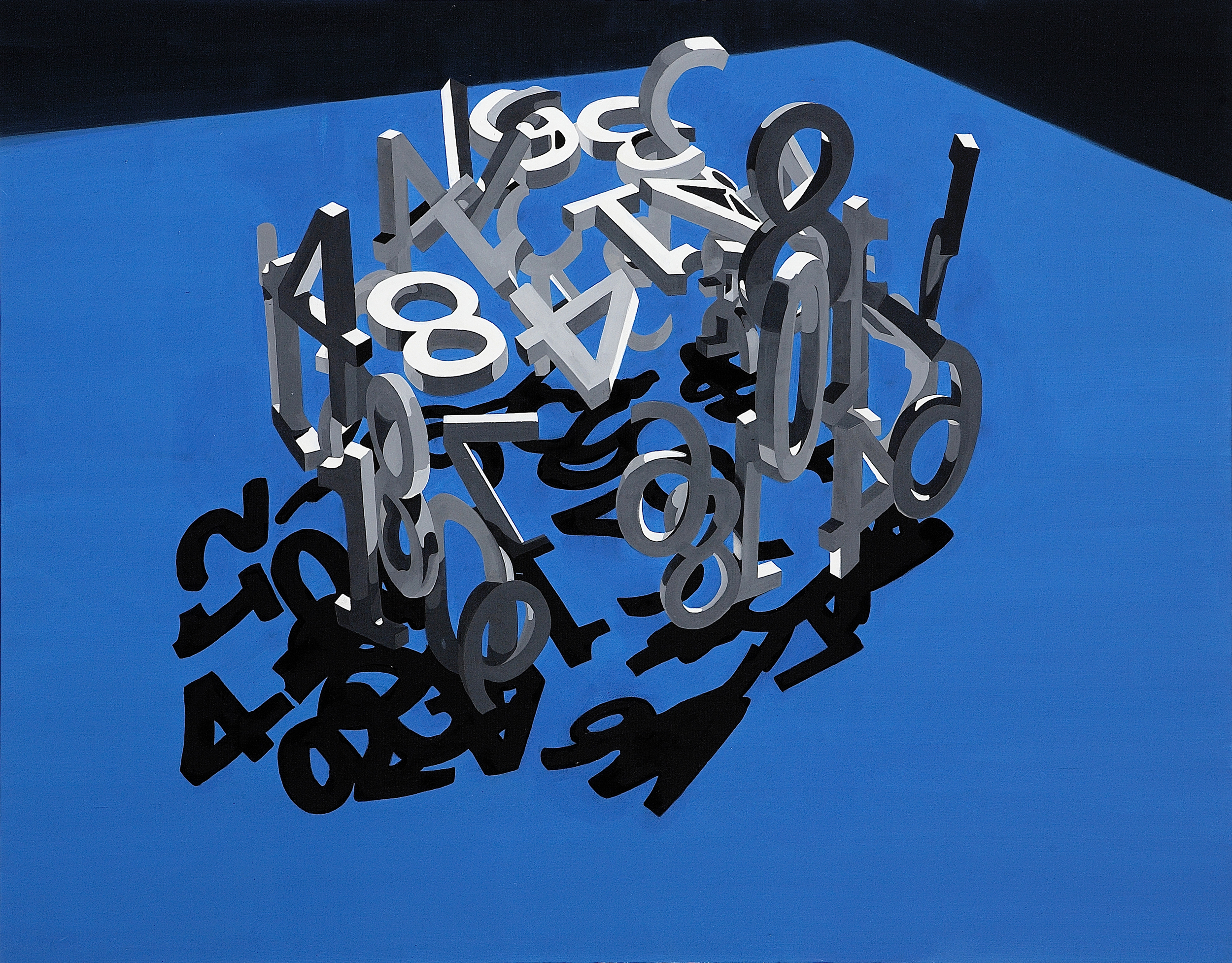 Counting obsession, oil on canvas, 35.8" x 45.6" (91 cm x 116 cm)