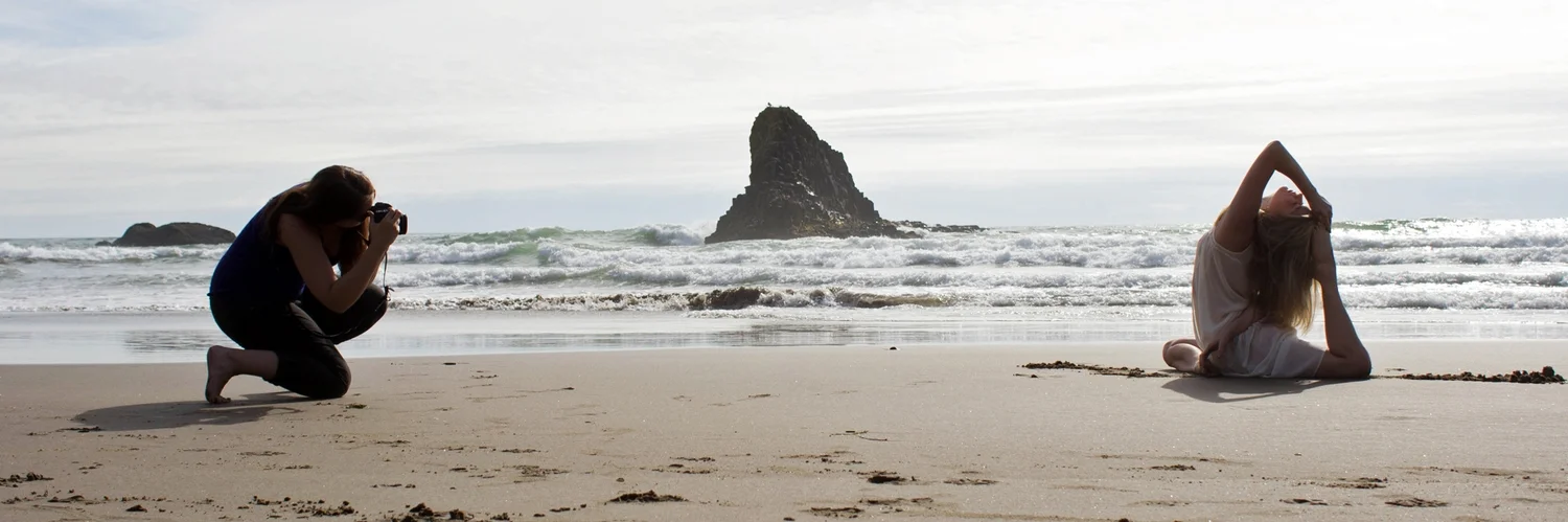 Me shooting the glorious Tami Apland at Ecola State Park