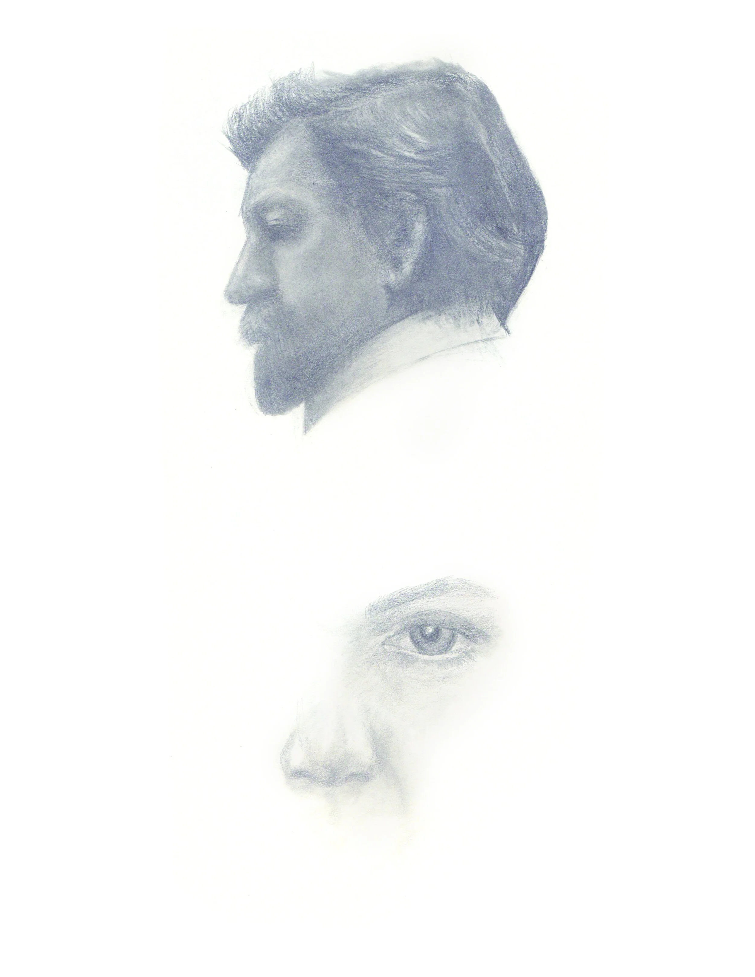 Male portrait, eye and nose