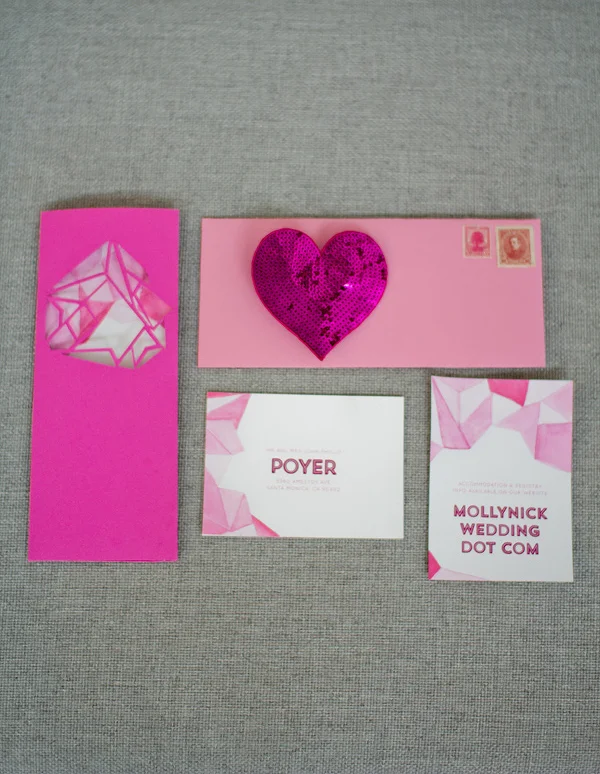 Hot Pink Wedding Invitation Suite