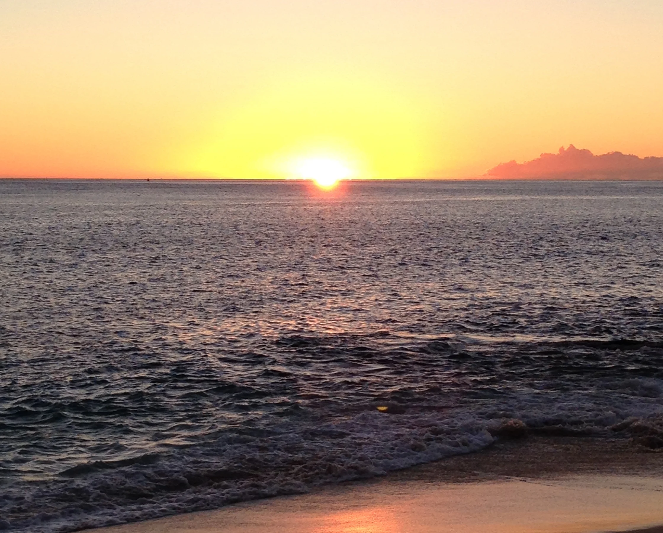 Yokohama Beach sunset. Island of Oahu.