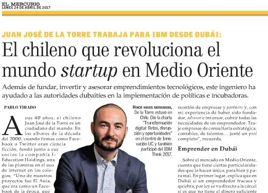 Interview and Profiling at EyN - El Mercurio - Chile