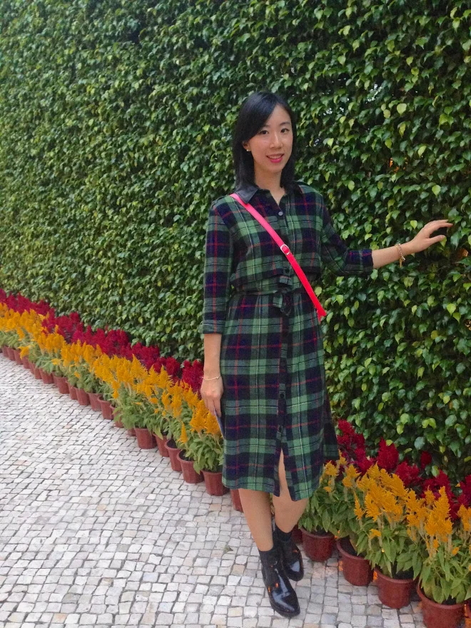 Green Checked Dress