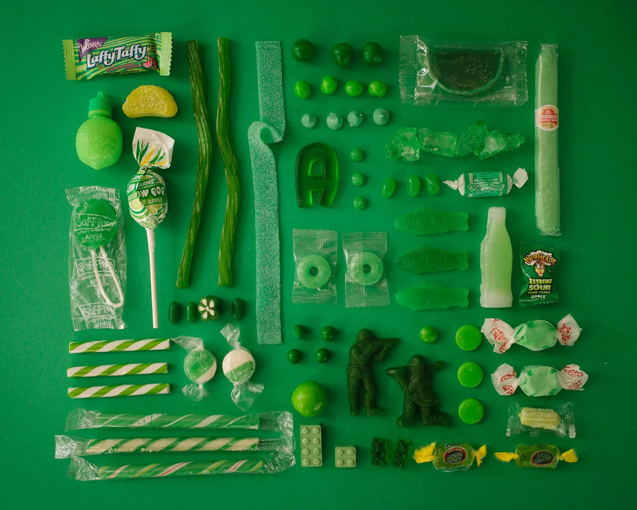 Colour coordinated collection of confectionery delights