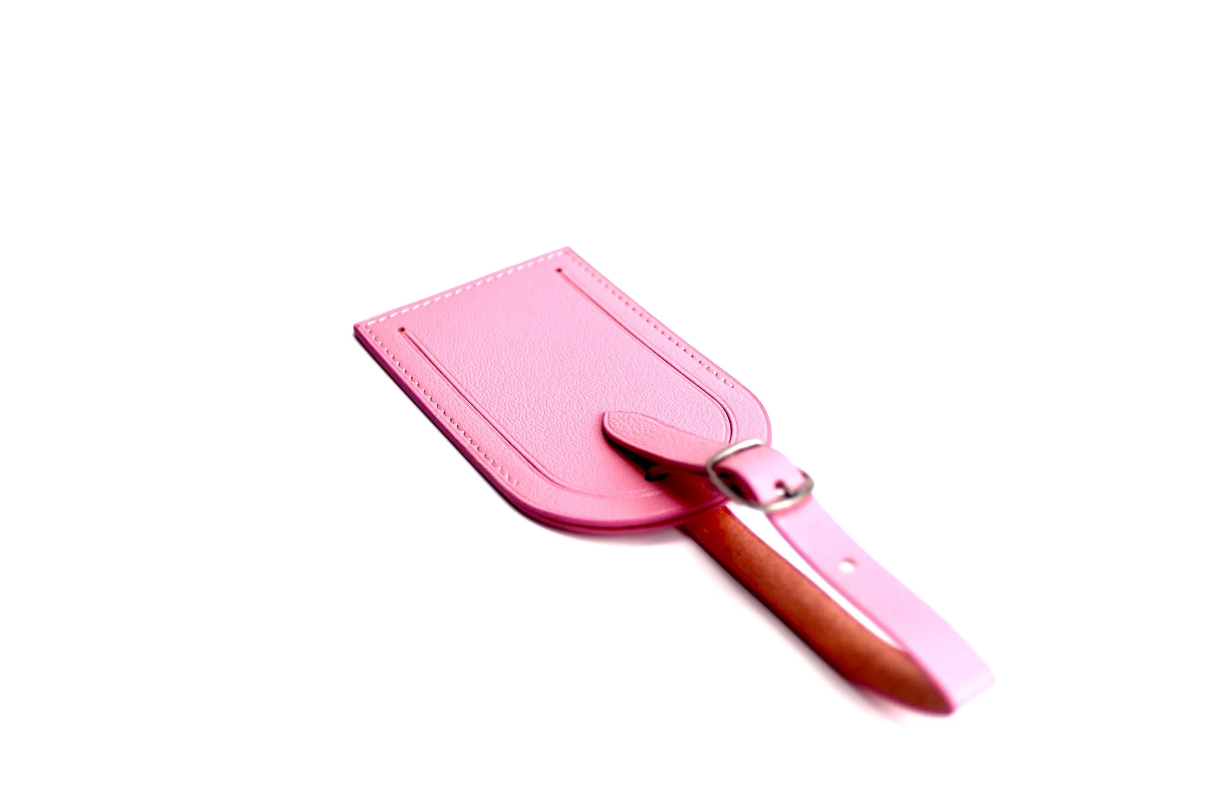 NAOMI Oval-shaped Leather Luggage Tag