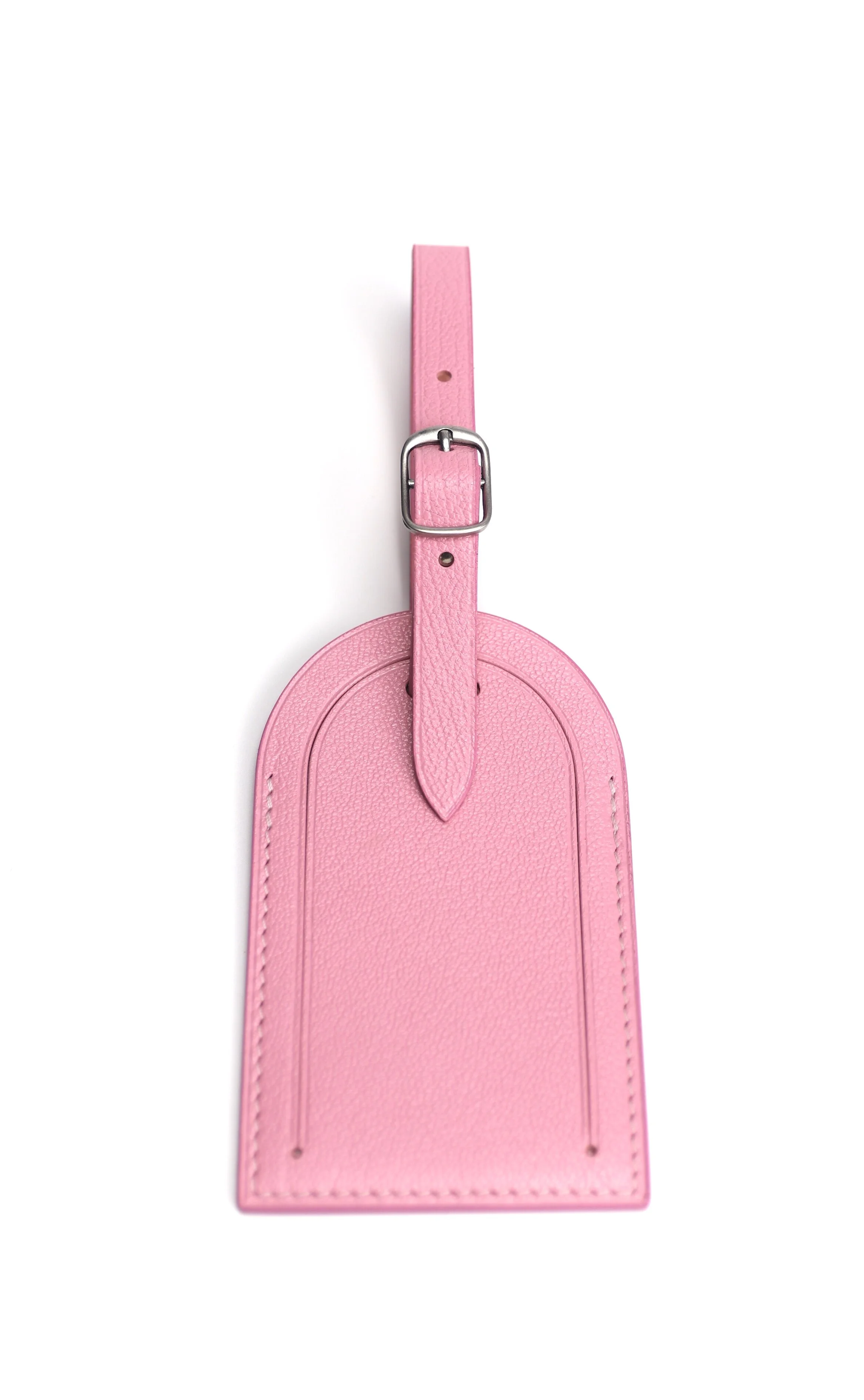NAOMI Oval-shaped Leather Luggage Tag