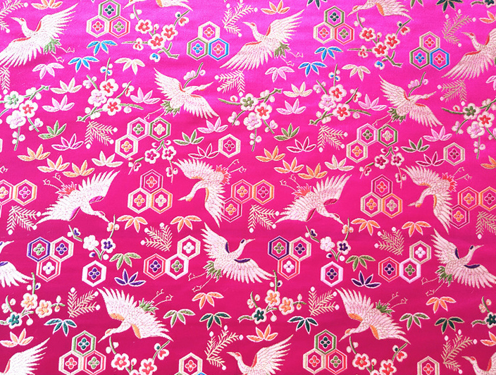 Hayley Fuchsia Golden Crane Mask
