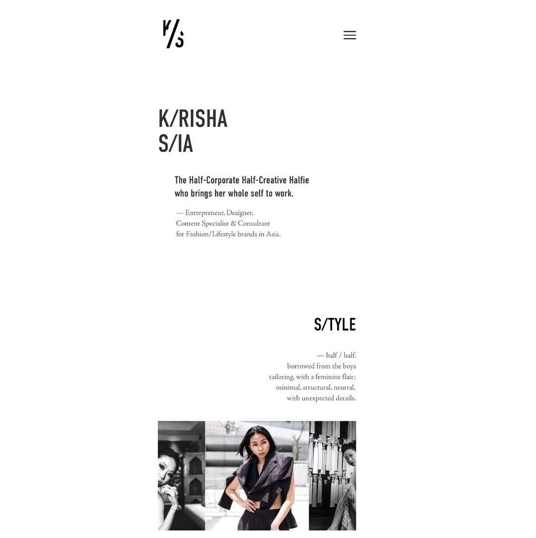 Krisha from @krishasiacom seriously BLEW ME AWAY with her web design in partnership with @studio179hk 工作室💖 Go check out her gorgeous new portfolio.