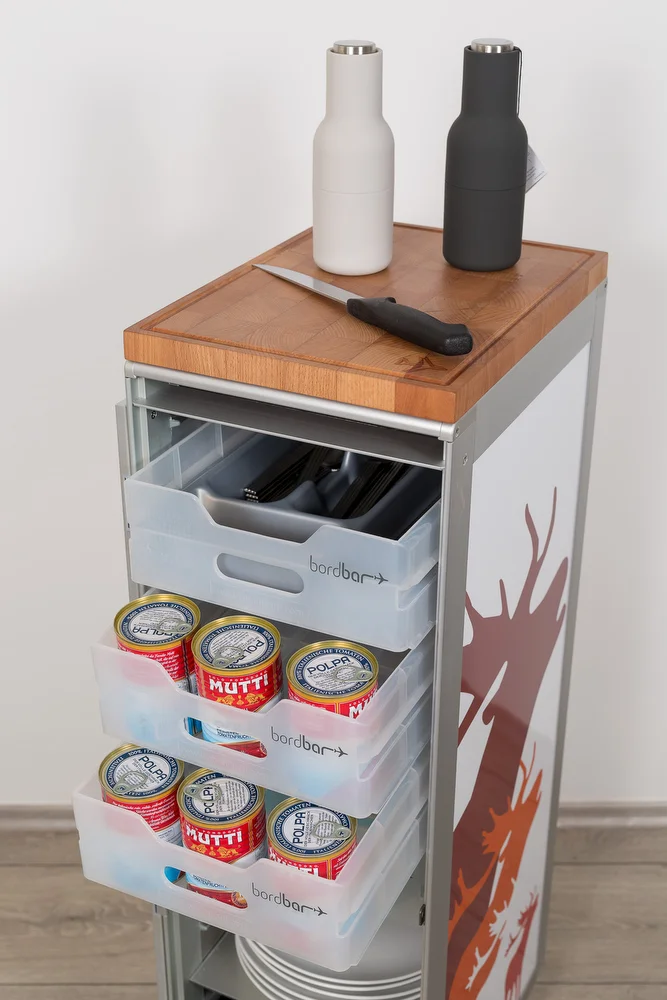 Airlinetrolley für Küche oder Terrasse.