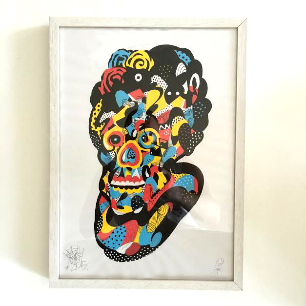  'Fear ' A3 drawing acrylic ink on canvas paper framed. 2015
