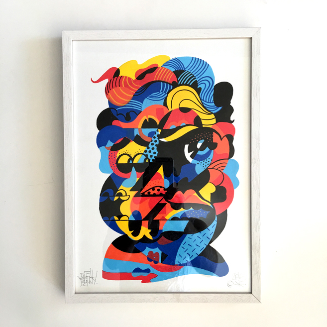  'Dominance' A3 drawing acrylic ink on canvas paper framed. 2015