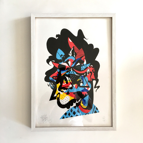  'Anger A3 drawing acrylic ink on canvas paper framed. 2015