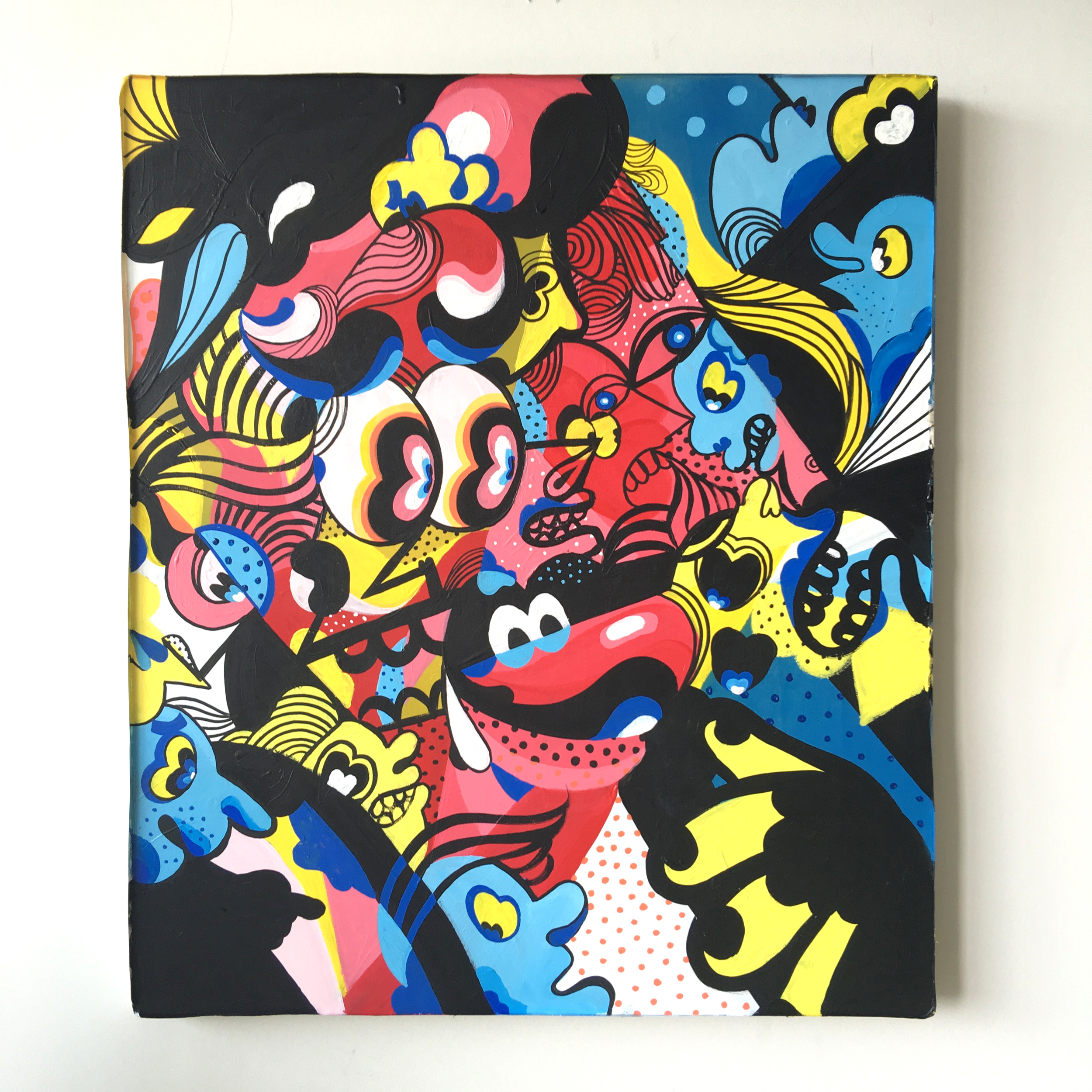  'Flow' 60 X 70 cm. Acrylic on wood mounted. 2015.