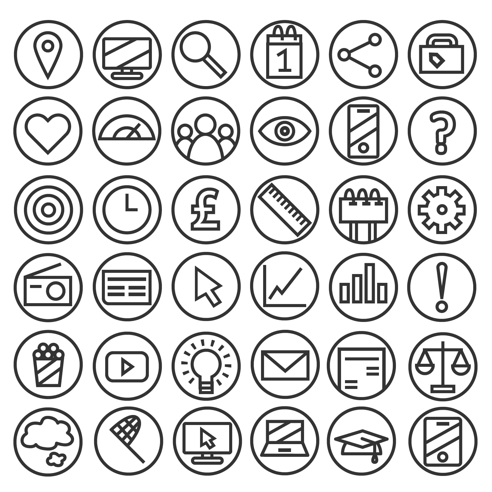 The library of icons to cover all areas of our business.