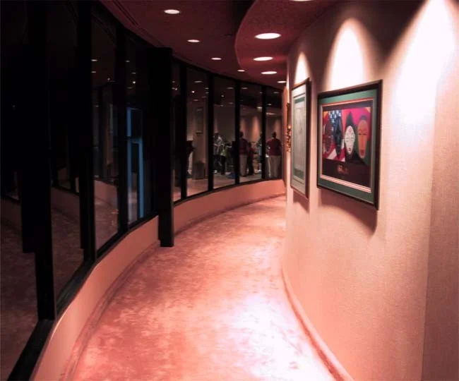 One of the curved walkways to the seating area. Photo: WDWMagic