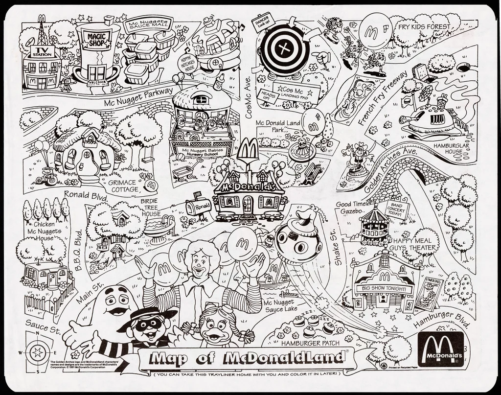 Map of McDonaldland Placemat