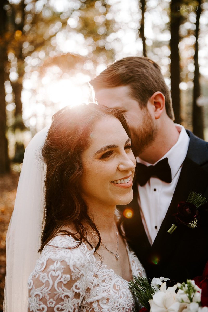 Sunset wedding photo