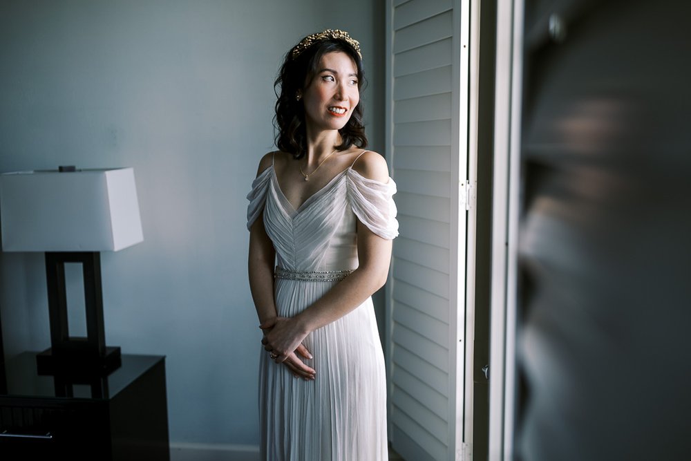 Bride window portrait