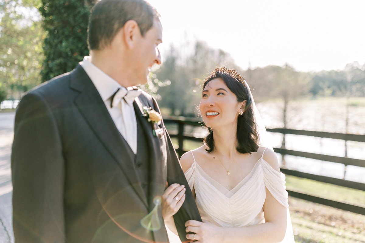 Bride and groom at Club Lake