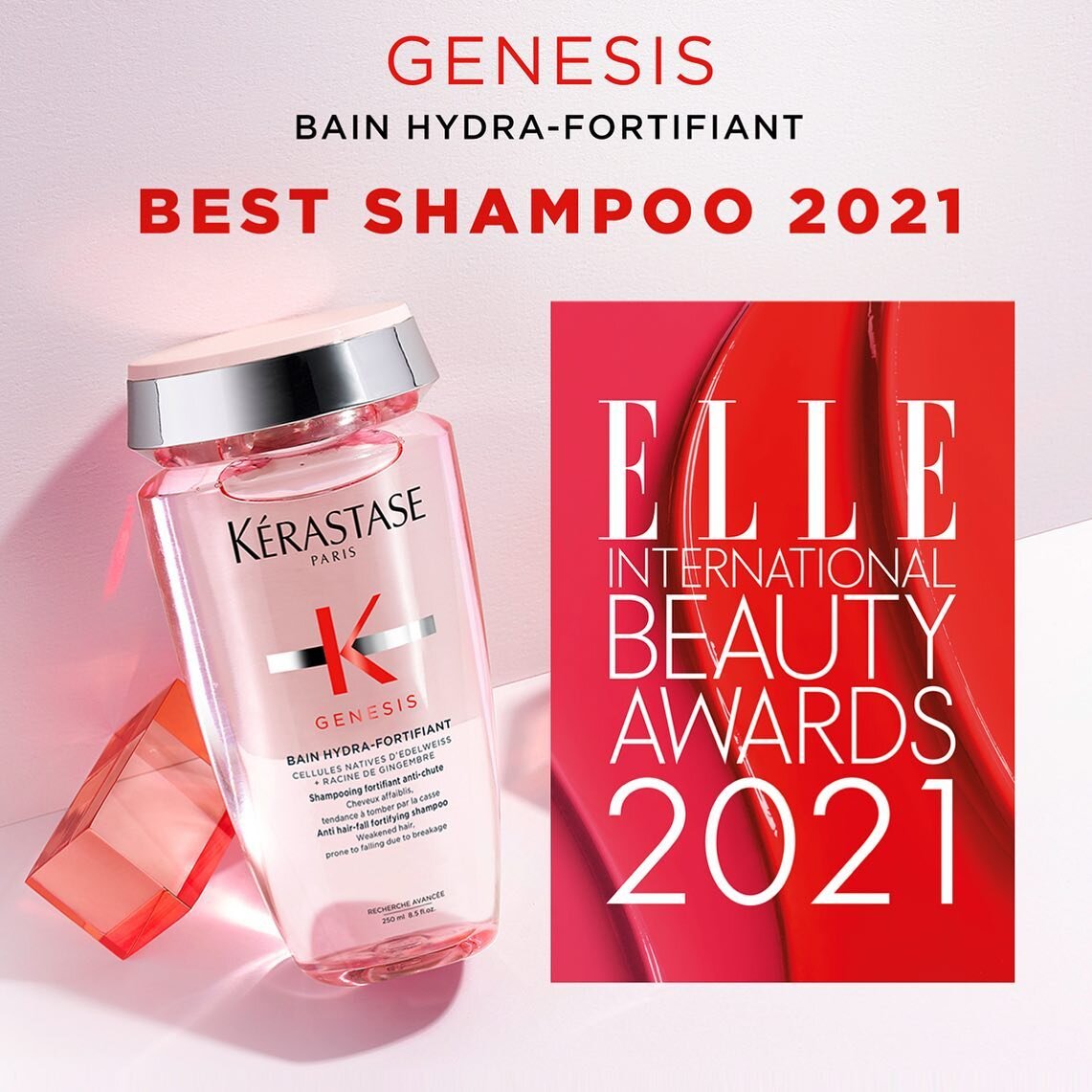 And the winner goes to...⁣
⁣
It came as no surprise that @elleusa named Bain Hydra-Fortifiant 🏆𝐁𝐞𝐬𝐭 𝐒𝐡𝐚𝐦𝐩𝐨𝐨🏆 of 2021! Our clients have been loving this shampoo, and new Genesis line. ⁣
⁣
If your scalp is oily, damaged, has split ends, or