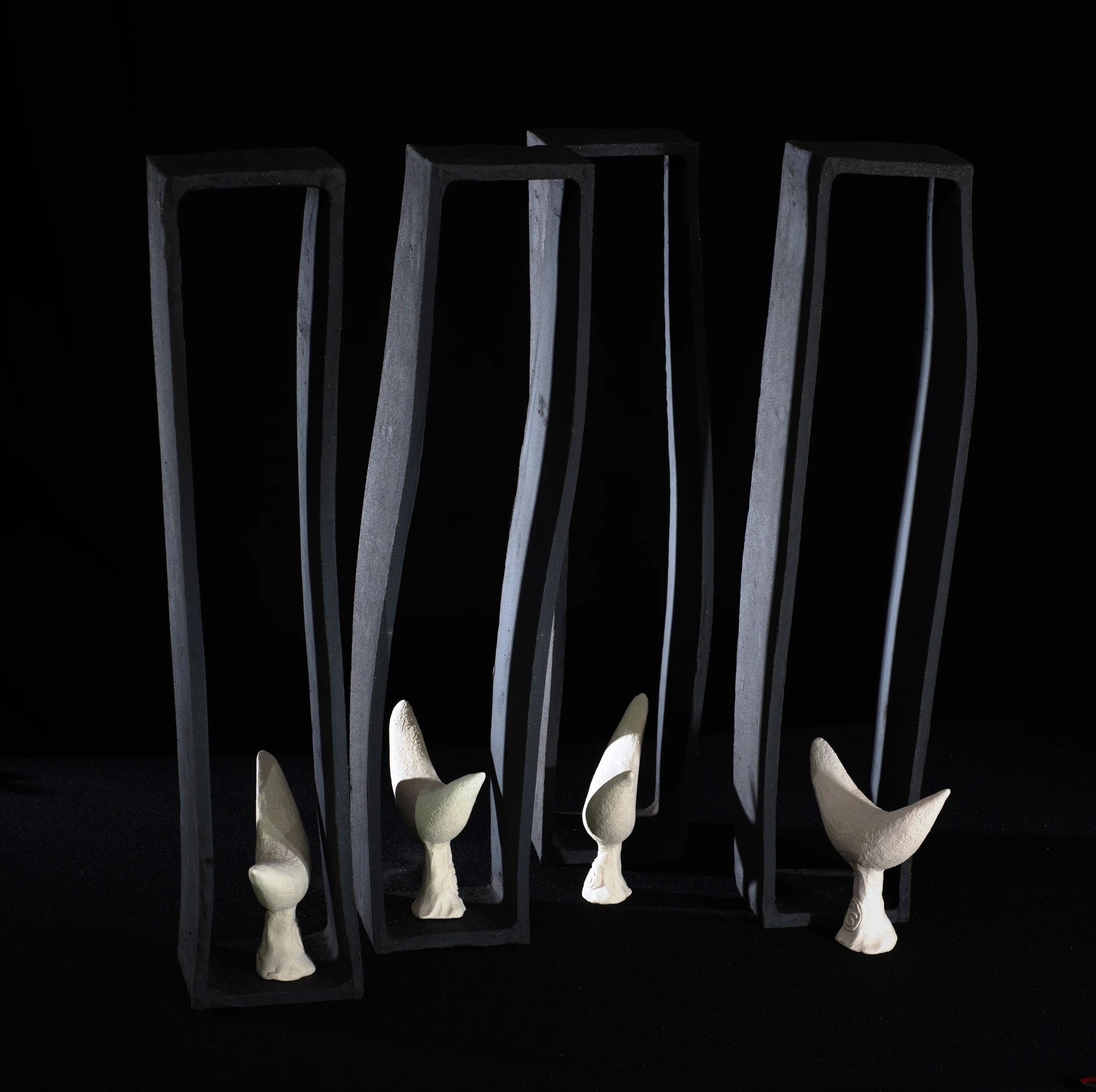 transitions, 10x10x50 (4 x),  stoneware, 2014.jpg