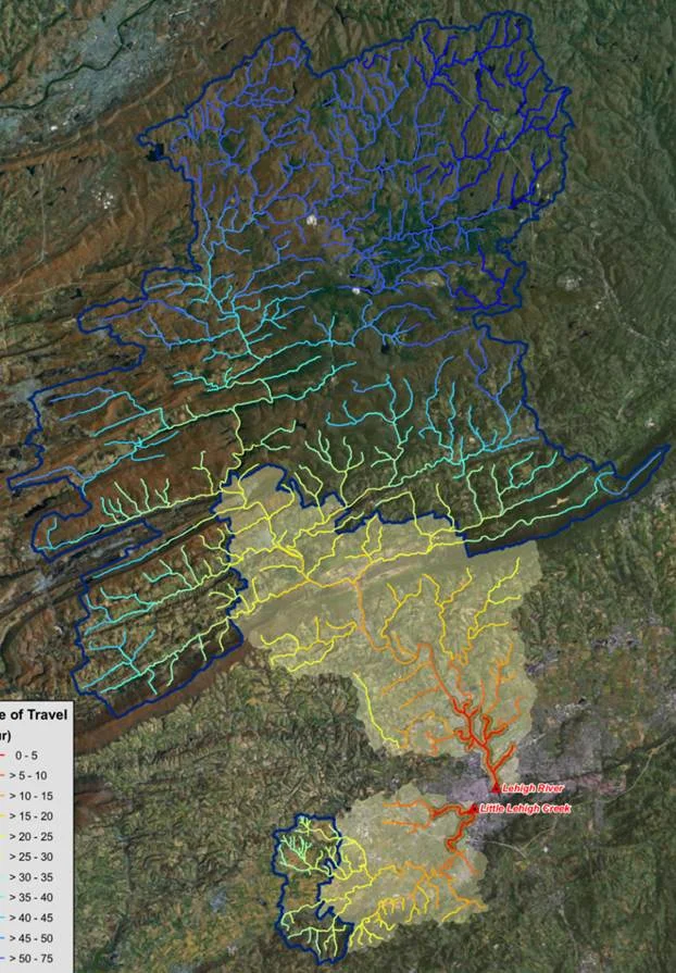 Using Traveltime Along Local Streams to Understand Watersheds