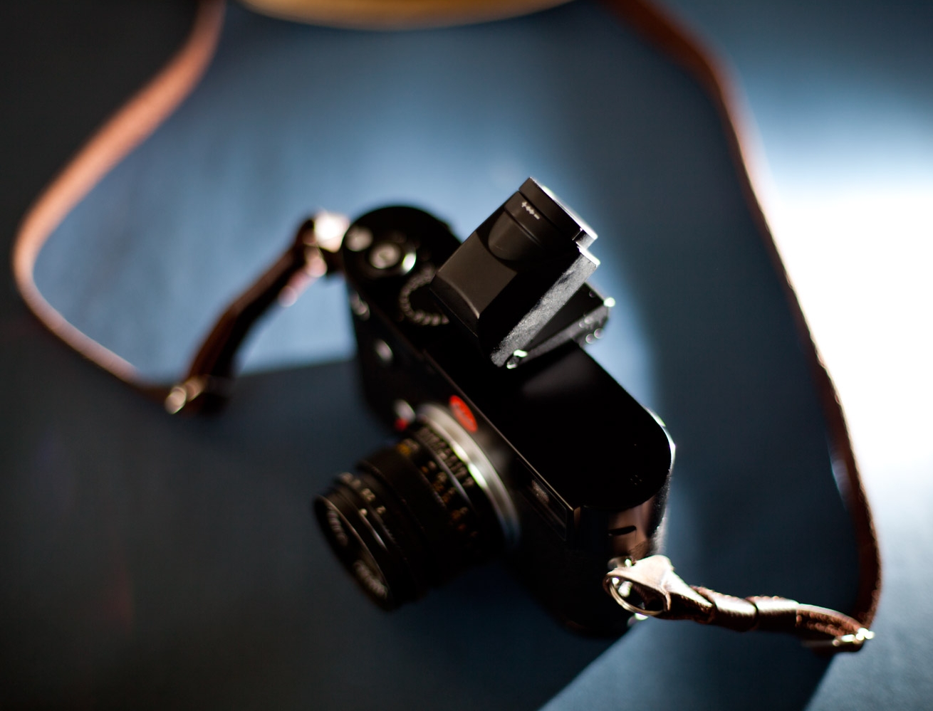 Leica M (typ 240) equiped with its electronic viewfinder (actually an olympus VF-2)