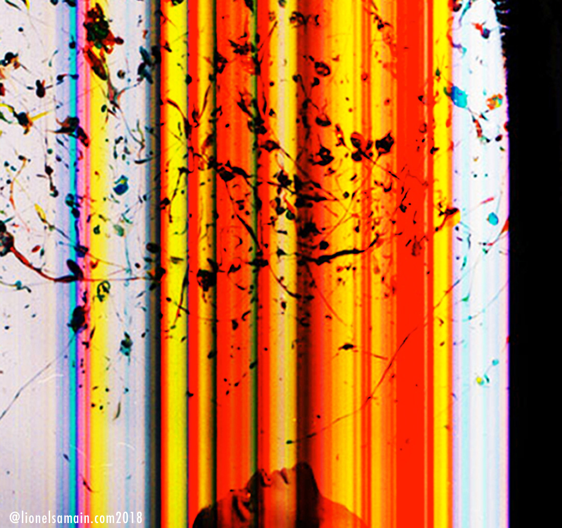 Between colour bars and acrylic stains. With Christophe Dumoulin, in a other spacetime dimension.