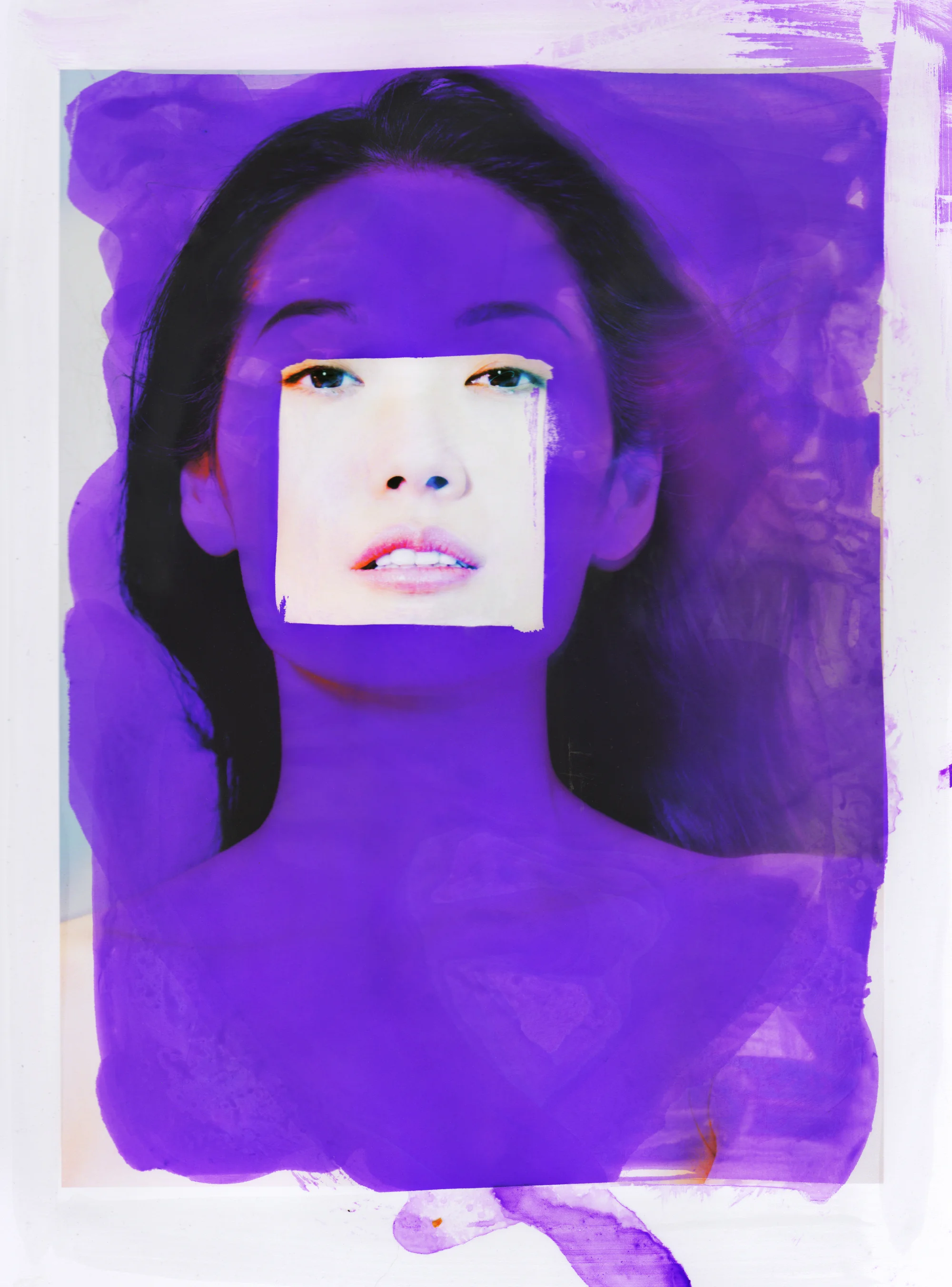 Violet Wednesday Square in purple are model Carrie Linli (mademoiselle agency) + makeup artist Cyril Nesmon.