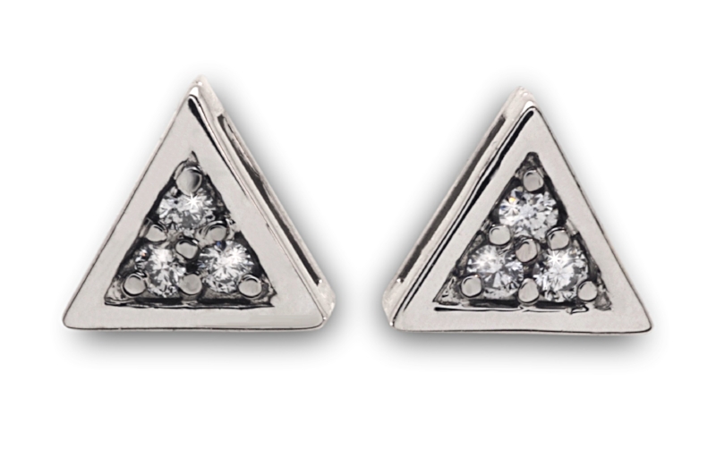 Petite Diamond Triangle Studs — Dixon Jewellers