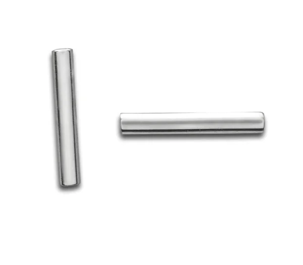 14K White Gold Bar Studs