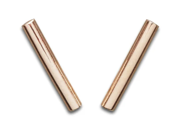 14K rose gold bar studs