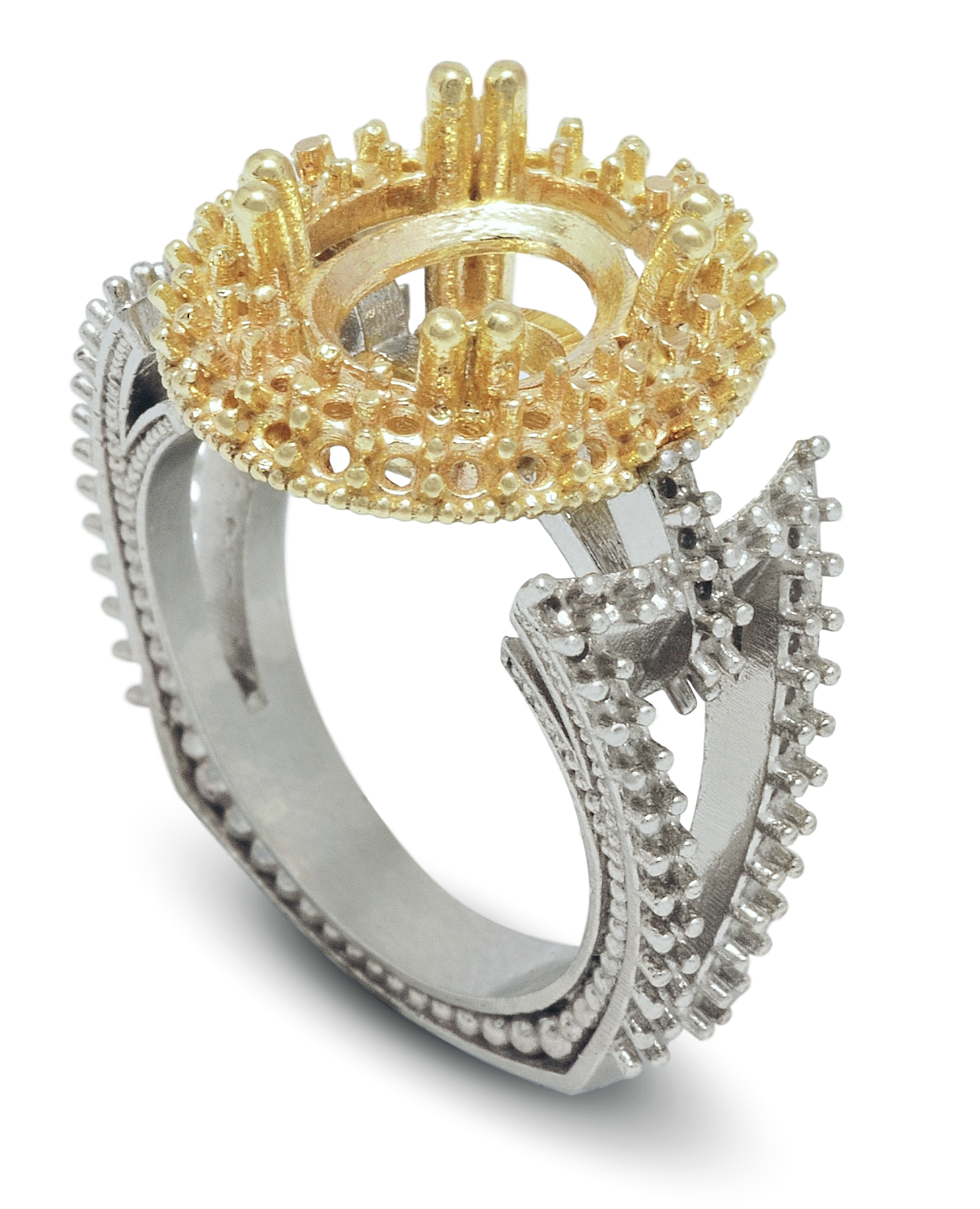 STEP 4 - PRODUCTION Once the design is finalized we go into full production. We print a wax model from the 3D CAD design, cast it in metal, set the stones and do a final polishing.