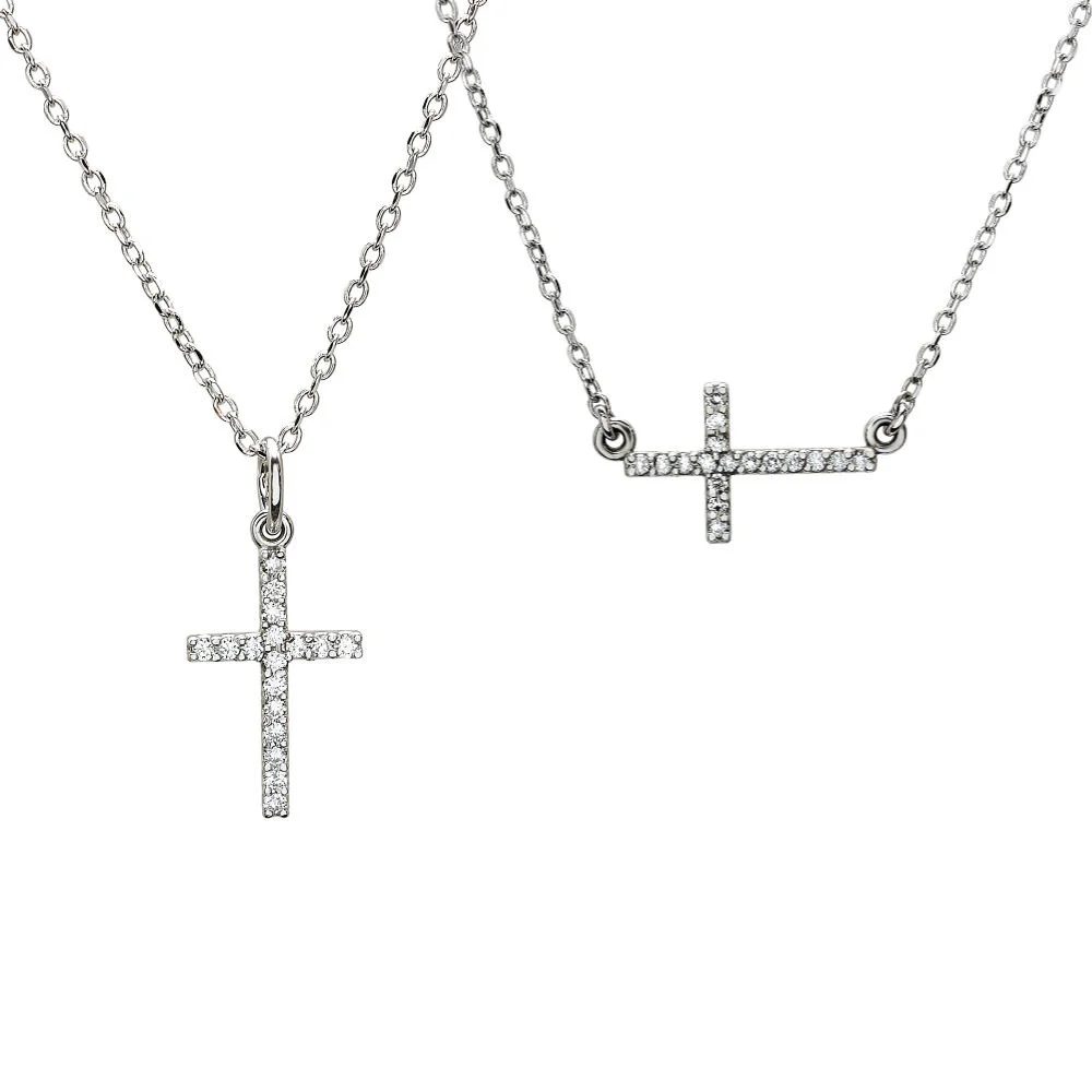 Petite Diamond Cross Necklaces — Dixon 