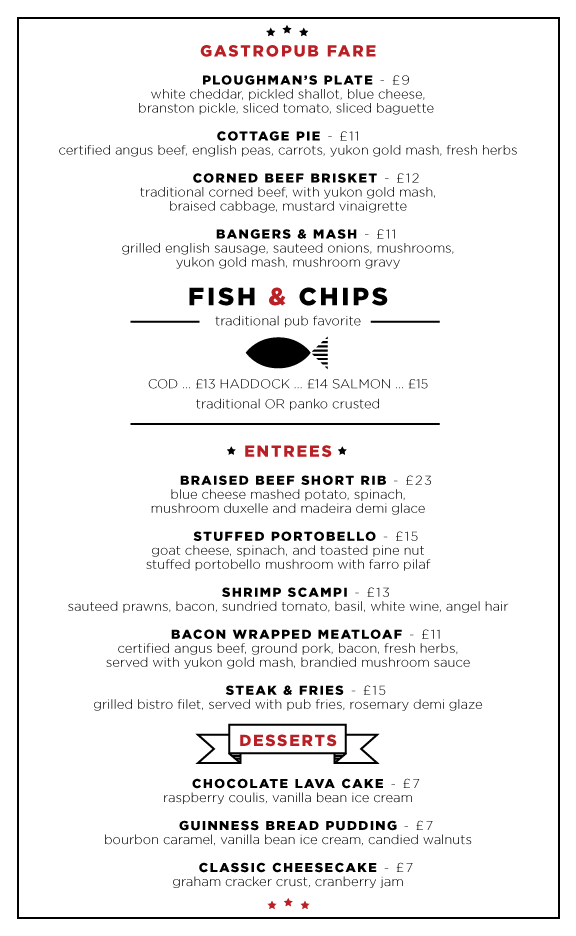 Dinner Menu