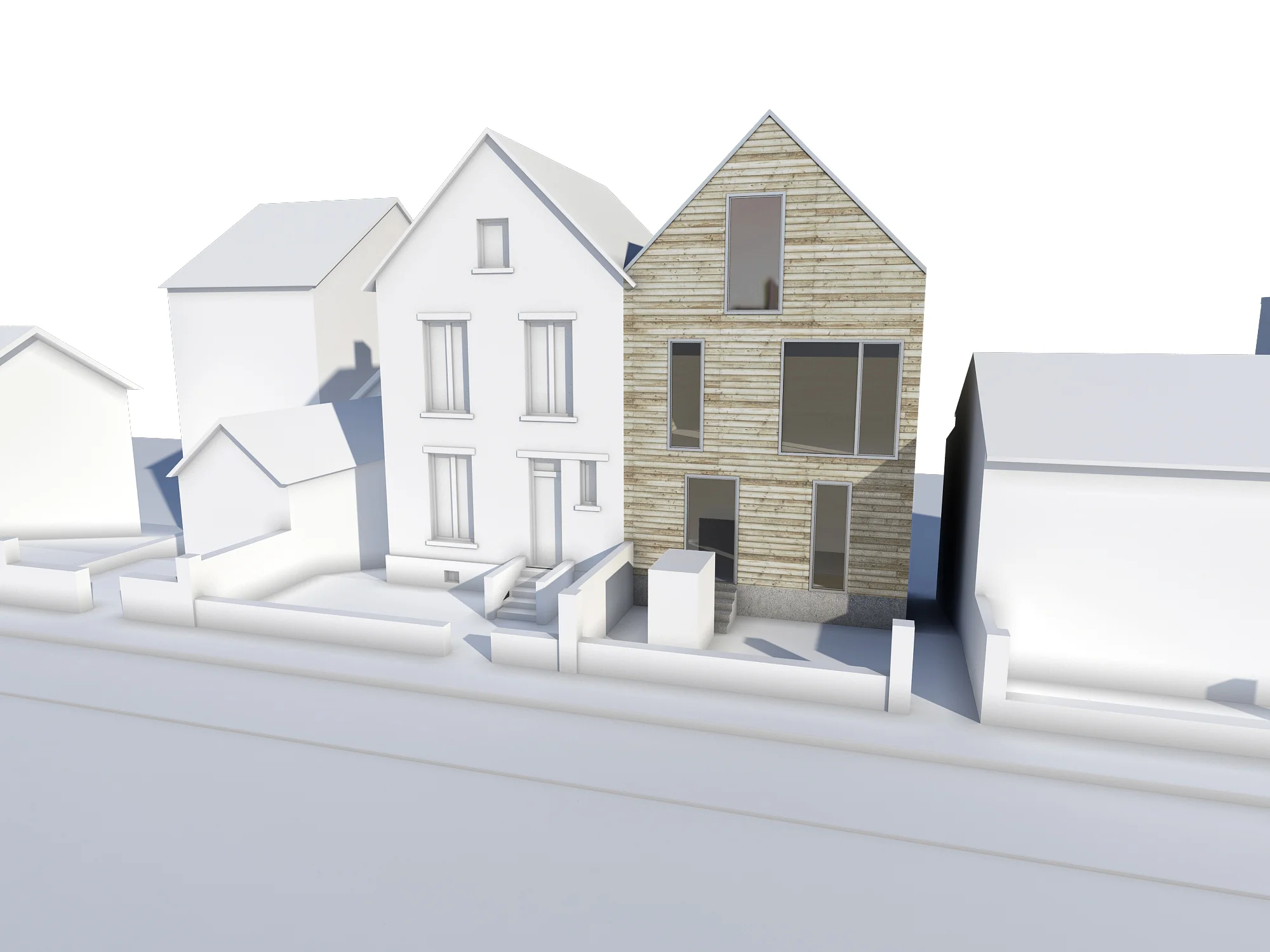  Studie rodinného domu ve dvou variantách, Pantin, Francie. 