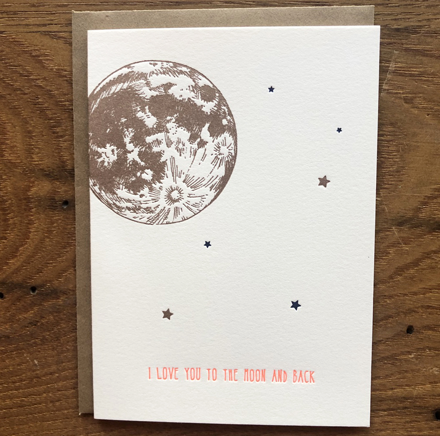 I Love You To The Moon And Back Letterpress Card 0213 Lark Press I Love You To The Moon And Back Letterpress Card 0213 Lark Press