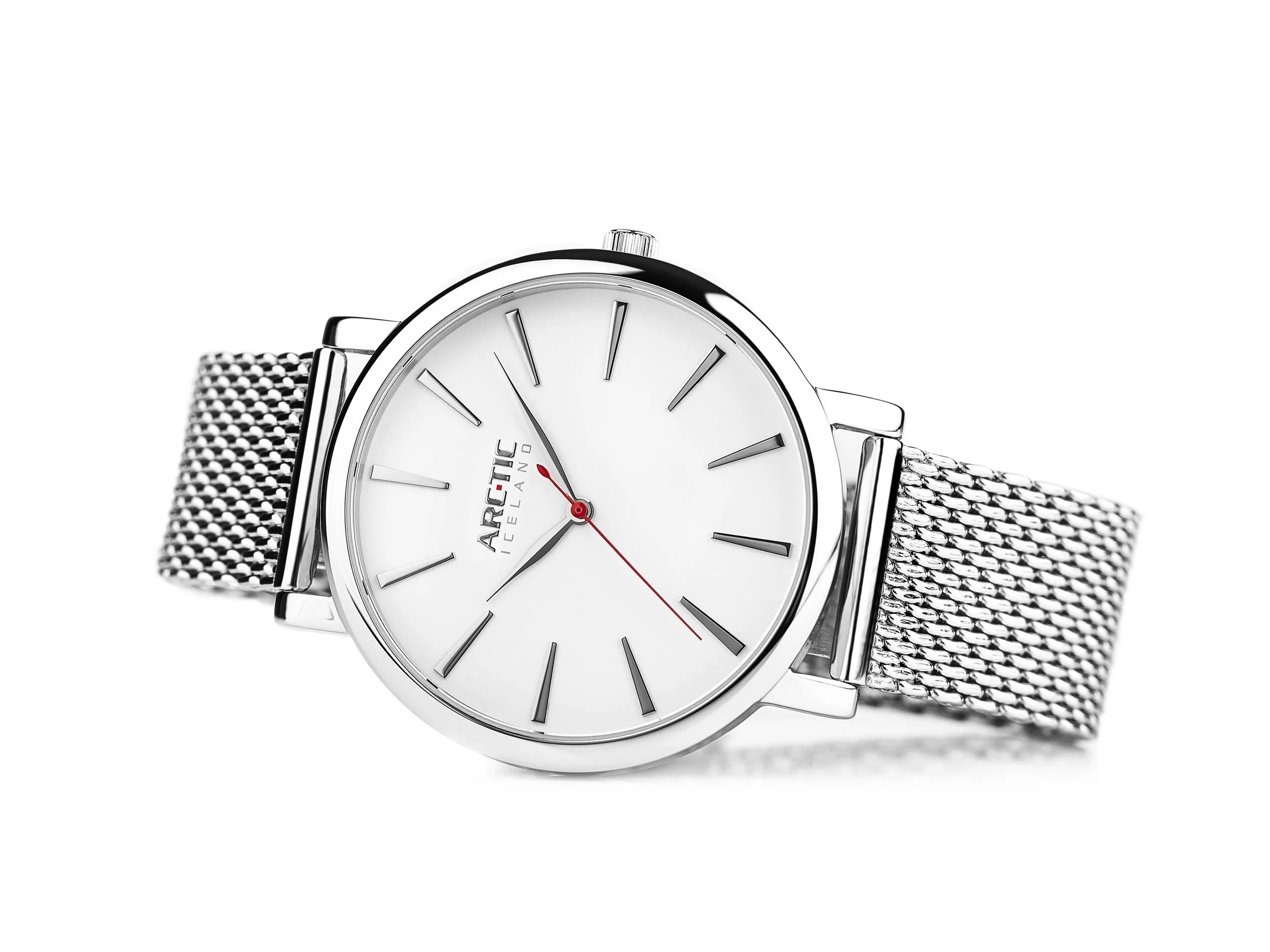 ARC-TIC Iceland Retro white 36mm with Steel band - Learn More