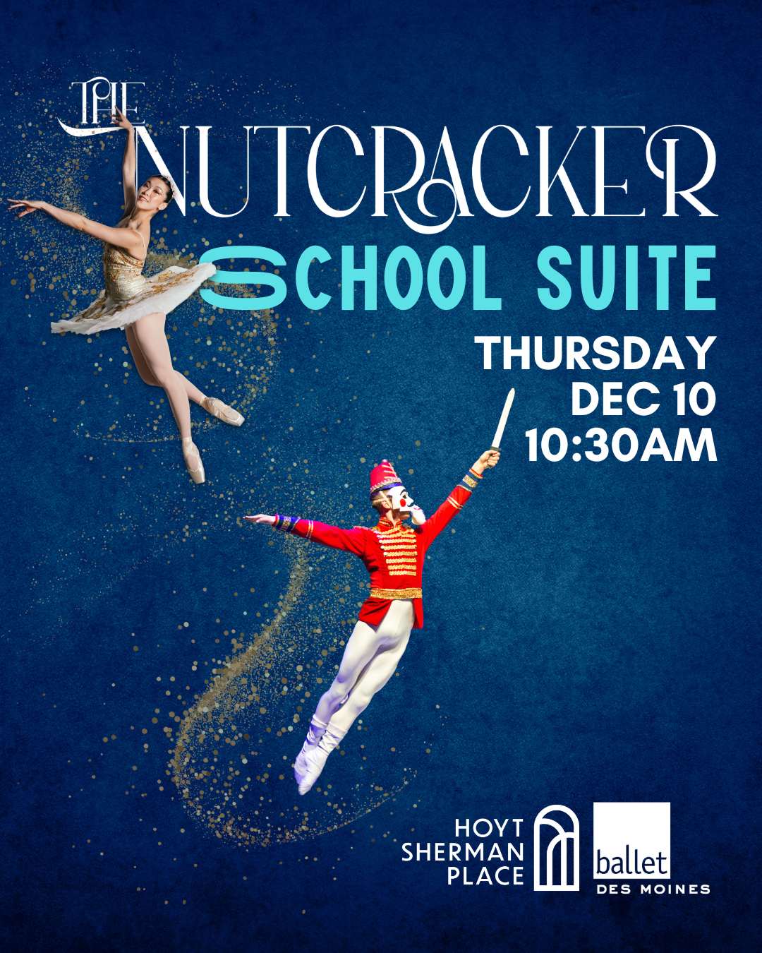 Ballet Des Moines Nutcracker School Show featuring the Sugar Plum Fairy. Photography by Jami Milne.