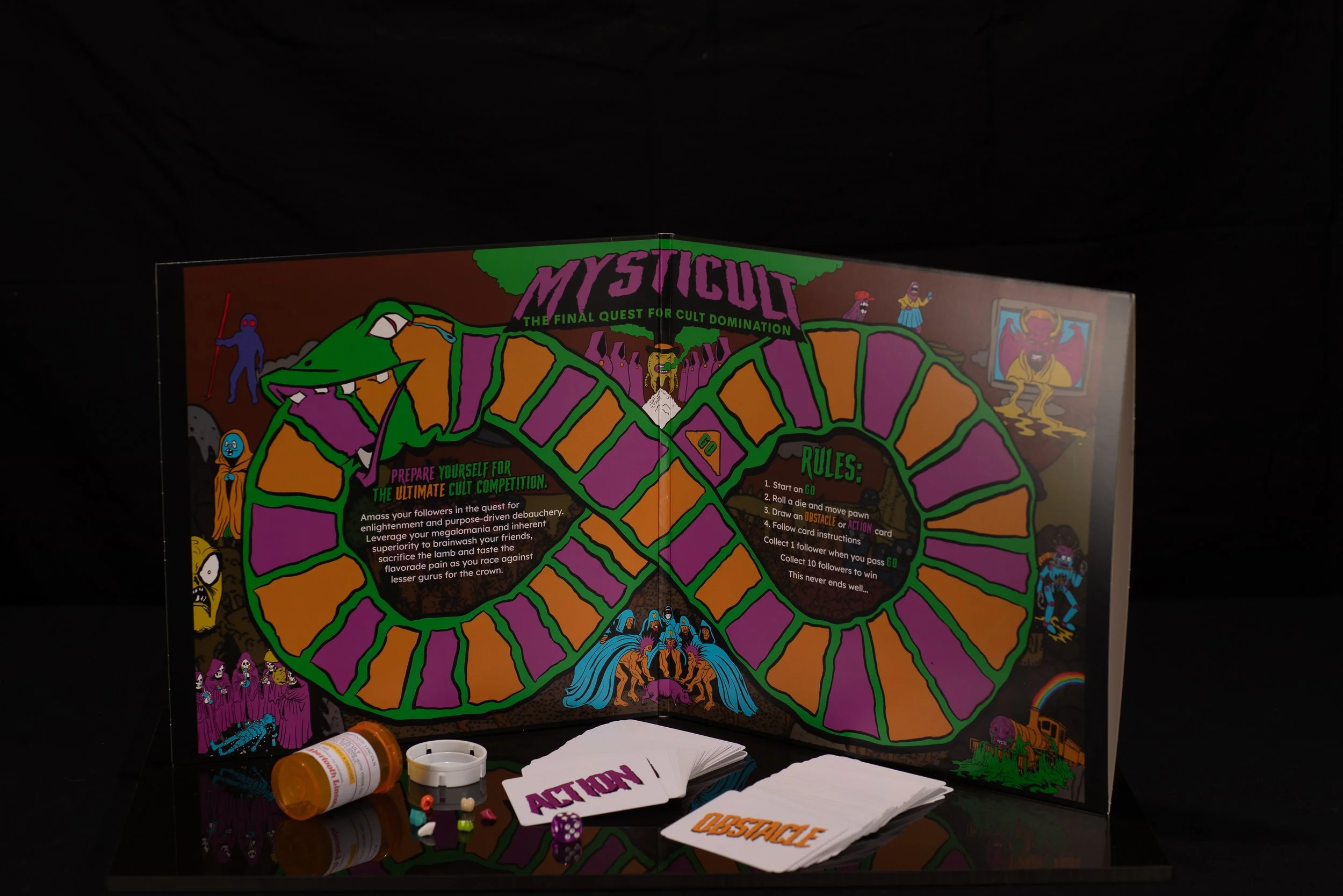 "Seventh Day A Dentist" Vinyl Album with Board Game Pieces