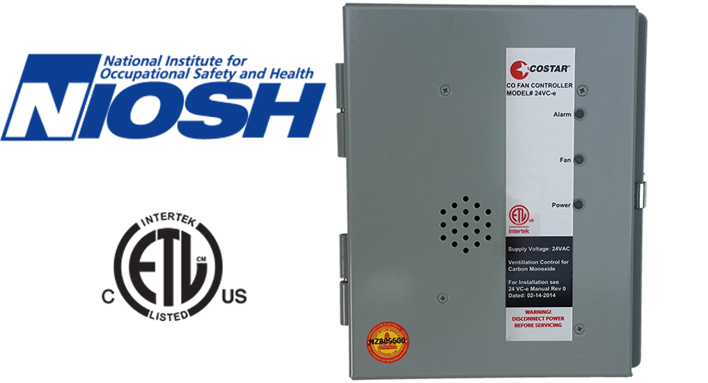ETL Certified e Carbon Monoxide Ventilation Controller Sensor COStar 24VC 