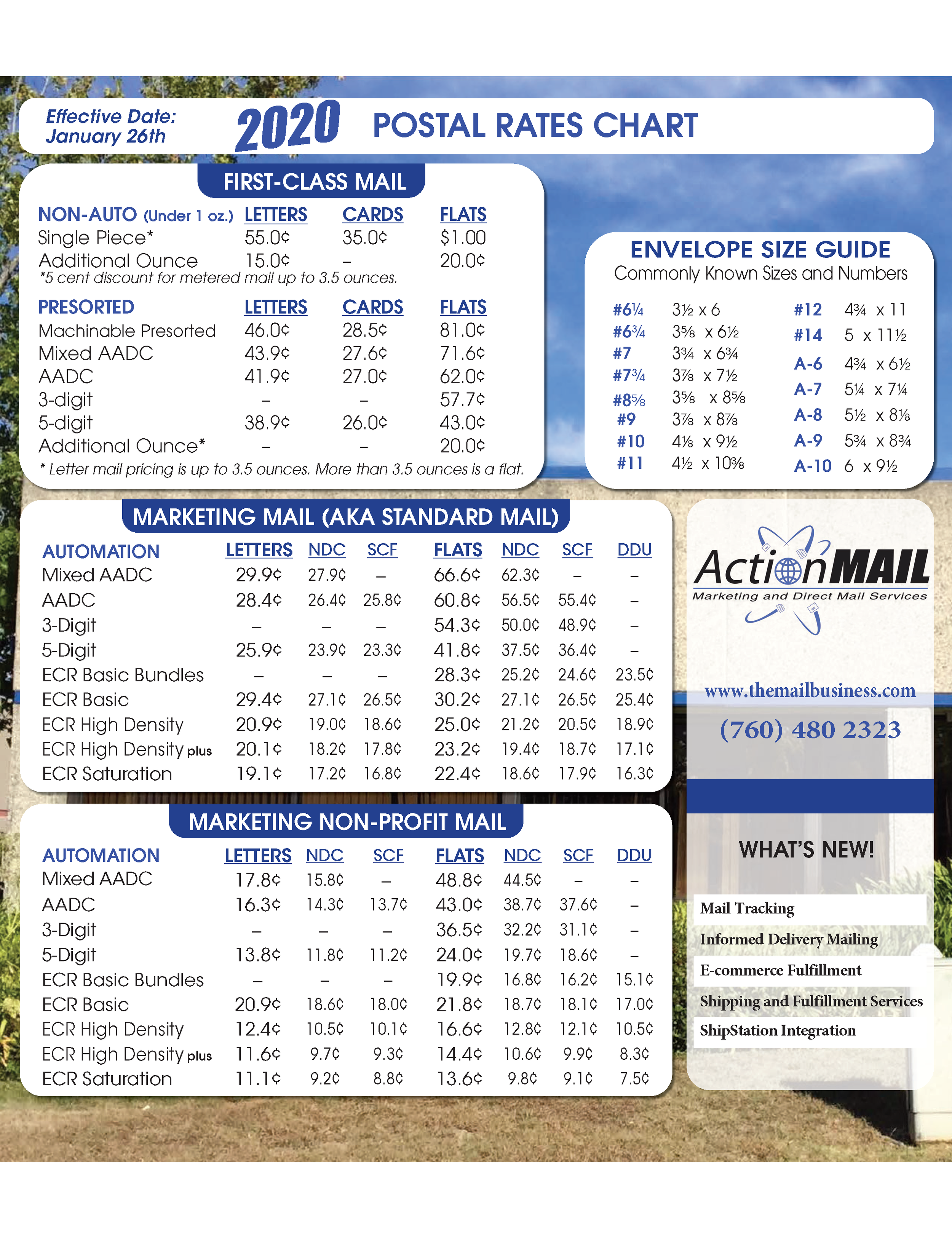 Postage Rate Chart Printable