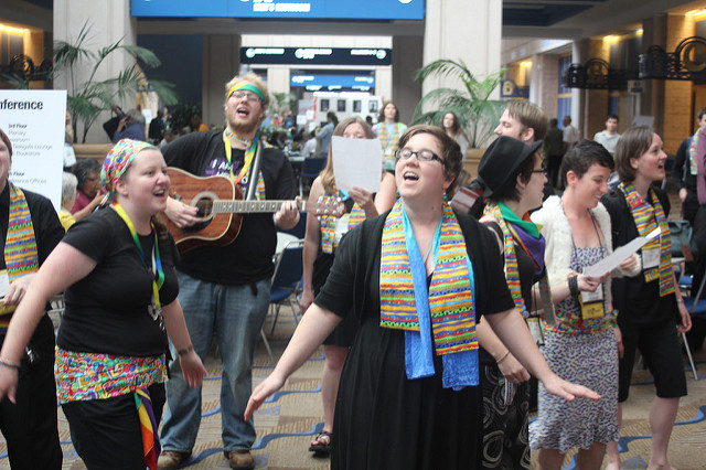 LYNC supporters broke into song at GC2012. Photo by Jim Quinn. 