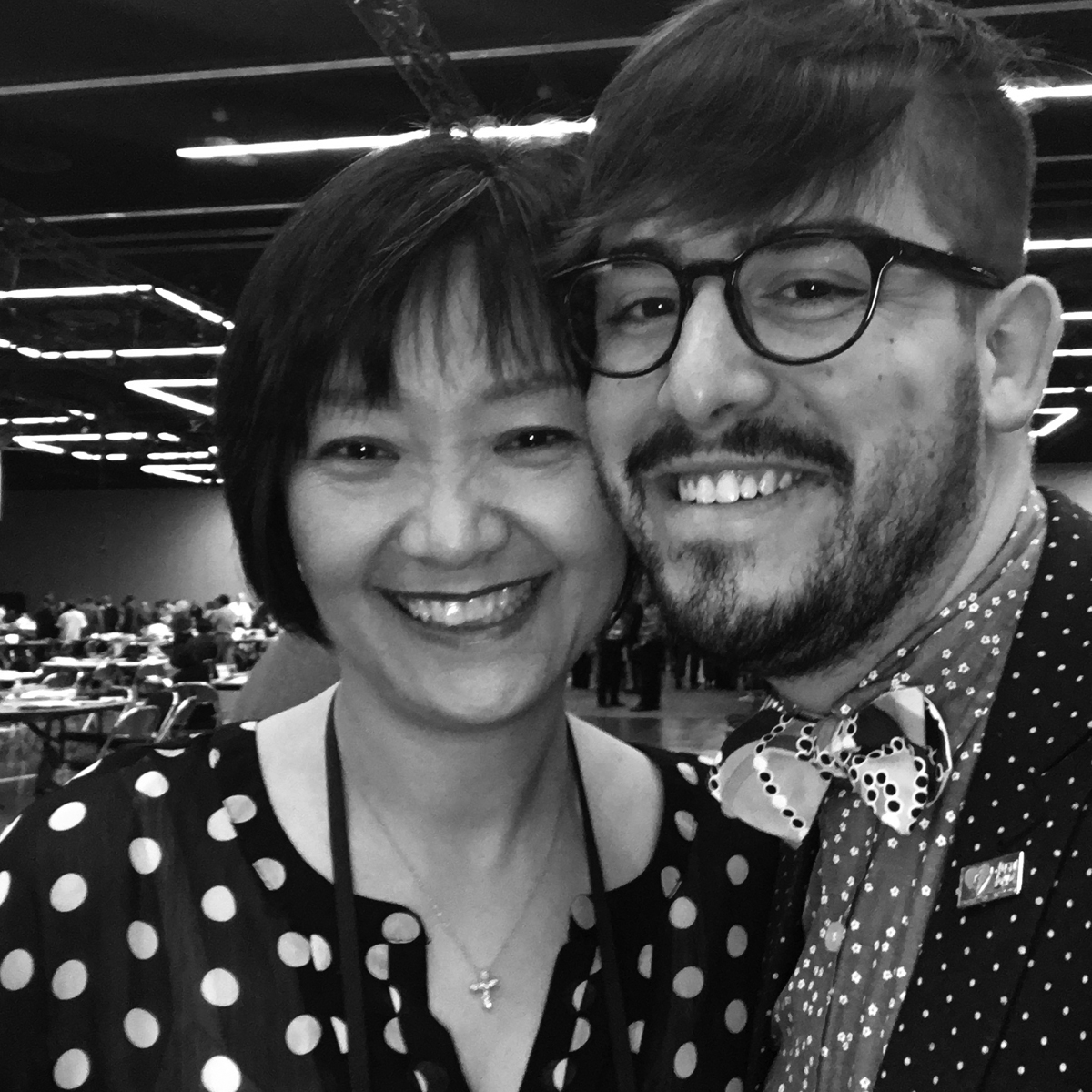Rev. Dr. In-Yong Lee with Joey Lopez, the young man who she comforted at GC2012. That young man is now the witness team leader of the Love Your Neighbor Coalition. 