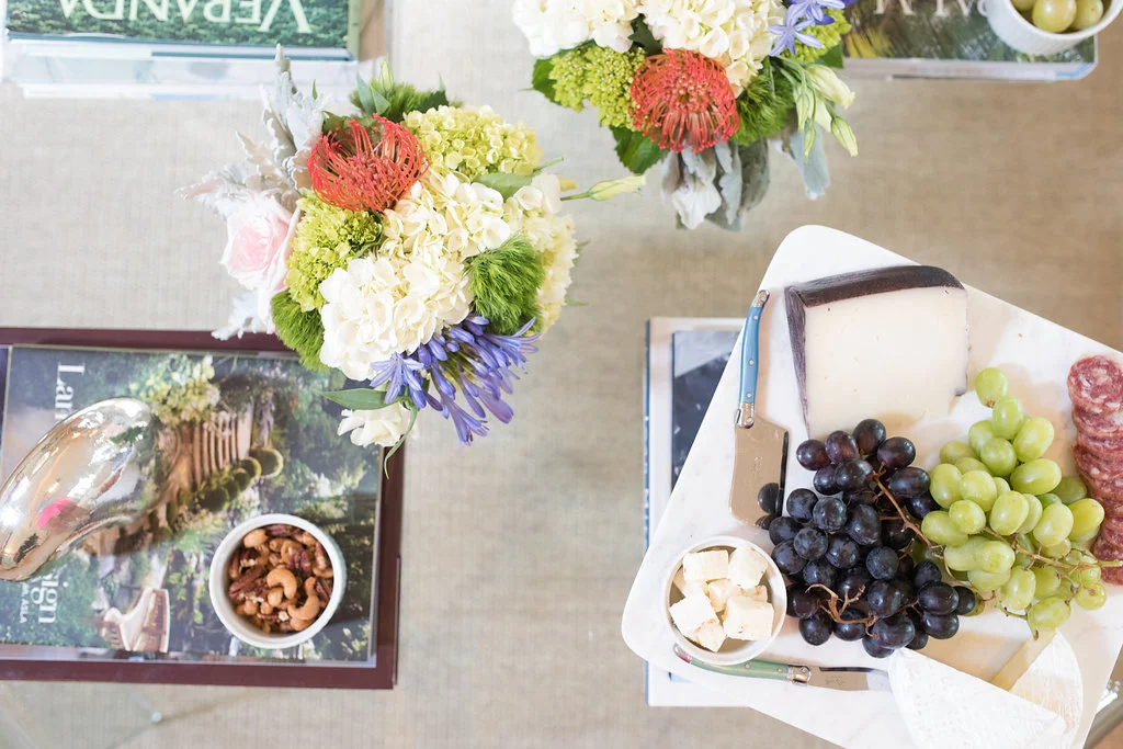 Meat and Cheese plates are an easy set up for pre-dinner cocktails!